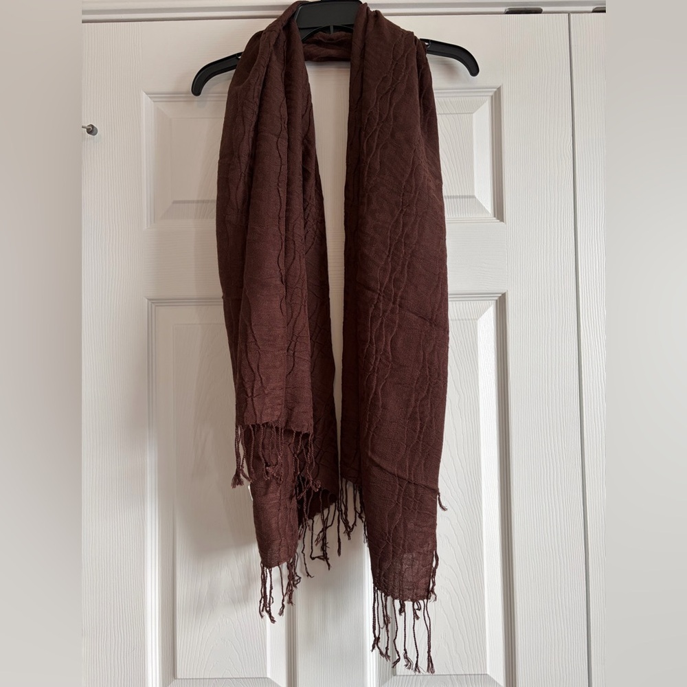 Brown Textured Pashmina Scarf